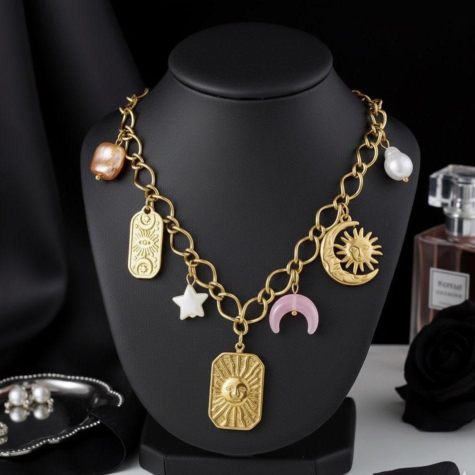 NECKLACE WITH CHARMS IN 316L STAINLESS STEEL (79)