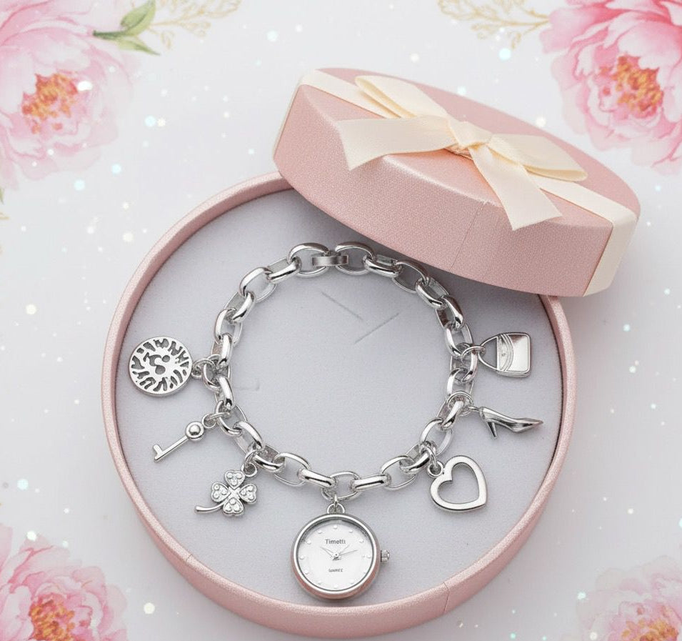 QUARTZ WATCH WITH 316L STAINLESS STEEL CHARMS