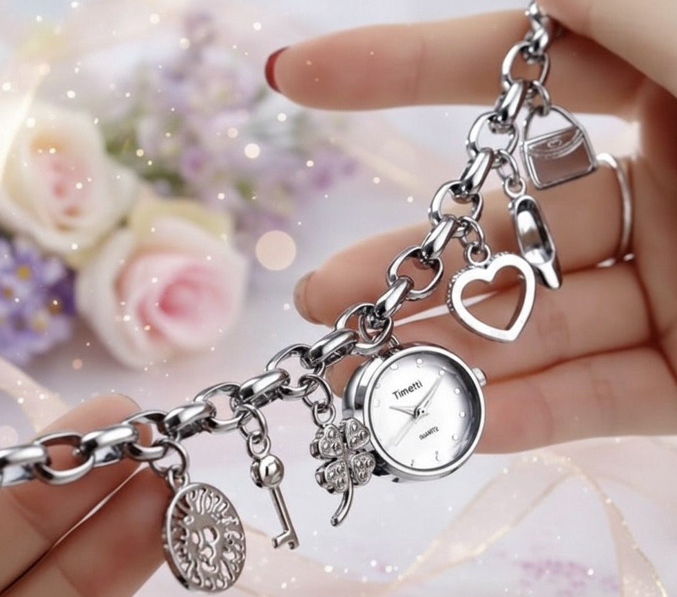 QUARTZ WATCH WITH 316L STAINLESS STEEL CHARMS