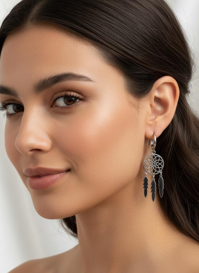 BOUCLES D'OREILLES PENDANTES EN ACIER INOXYDABLE 316 L (B53)