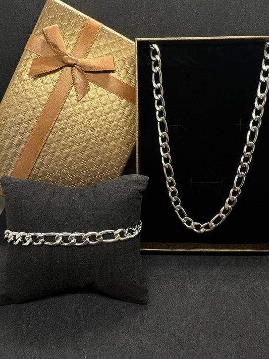 Ensemble Maille Cheval Collier + Bracelet En Acier Inoxydable